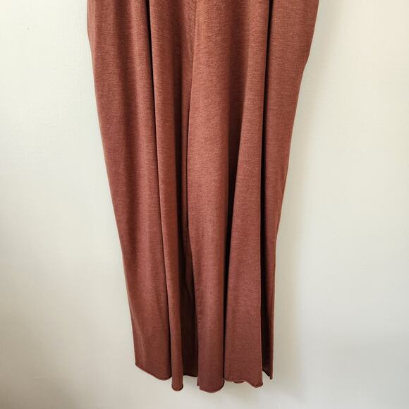 Natural Life Jumpsuit Womens O/S Burgundy Wide Leg Beach Relaxed Boho Minimalist - Picture 3 of 16